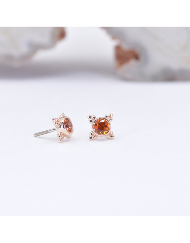 BVLA 5mm Mini Kandy with Poppy Topaz in 14k Rose Gold Threadless Ends