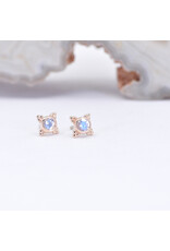 BVLA 5mm Mini Kandy with Faceted Rainbow Moonstone in 14k Rose Gold Threadless Ends
