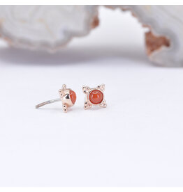 BVLA 5mm Mini Kandy Threadless End 14k Rose Gold Red Coral