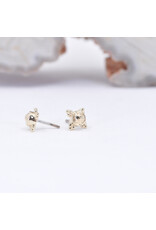 BVLA 5mm Mini Kandy with Hammered Gold Bead in 14k Yellow Gold Threadless Ends
