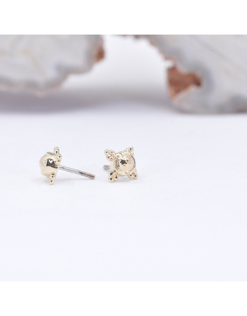 BVLA 5mm Mini Kandy with Hammered Gold Bead in 14k Yellow Gold Threadless Ends