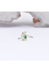 BVLA 5mm Mini Kandy with Grade AA Emerald Cabochon in 14k Yellow Gold Threadless Ends