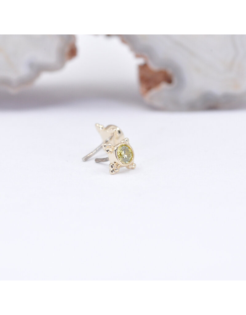 BVLA 5mm Mini Kandy with Canary Diamond in 14k Yellow Gold Threadless Ends
