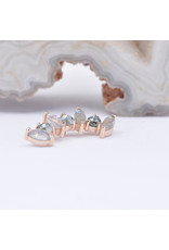 BVLA Sara with Rose Cut Labradorite and Grey Sapphire in 14k Rose Gold 16g Threaded End by BVLA!