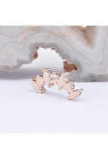 BVLA Sara with Rose Cut Labradorite and Grey Sapphire in 14k Rose Gold 16g Threaded End by BVLA!