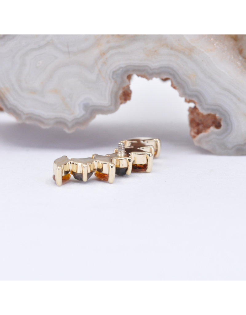 BVLA Sara with Grade AA Citrine and Rose Cut Smoky Quartz in 14k Yellow Gold 16g Threaded End by BVLA!