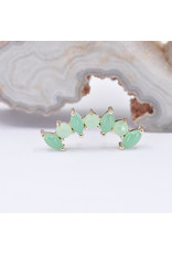 BVLA Sara with Chrysoprase Cabochon and Rose Cut Chrysoprase in 14k Yellow Gold 16g Threaded End by BVLA!