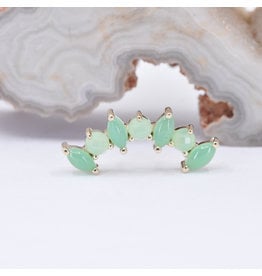 BVLA Sara Chrysoprase Yellow Gold 16g Threaded End
