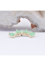 BVLA Sara with Chrysoprase Cabochon and Rose Cut Chrysoprase in 14k Yellow Gold 16g Threaded End by BVLA!