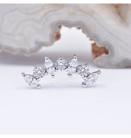 BVLA Sara CZ White Gold 16g Threaded End