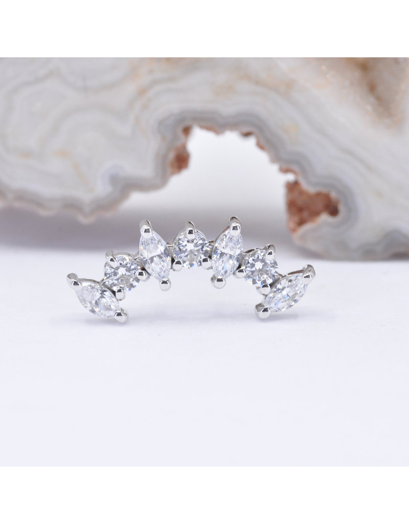 BVLA Sara with CZ in 14k White Gold 16g Threaded End by BVLA!