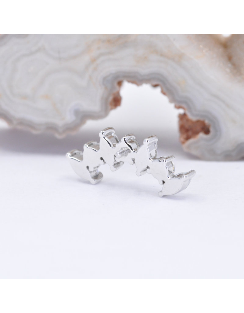 BVLA Sara with CZ in 14k White Gold 16g Threaded End by BVLA!