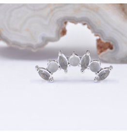 BVLA Sara Rose Quartz & White Moonstone White Gold 16g Threaded End