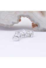 BVLA Sara with Rose Quartz Cabochon and Sandblasted White Moonstone Cabochon in 14k White Gold 16g Threaded End by BVLA!