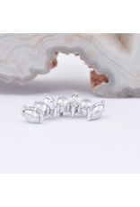 BVLA Sara with Rose Quartz Cabochon and Sandblasted White Moonstone Cabochon in 14k White Gold 16g Threaded End by BVLA!