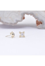 BVLA 5mm Mini Kandy with Sandblasted CZ in 14k Yellow Gold Threadless Ends