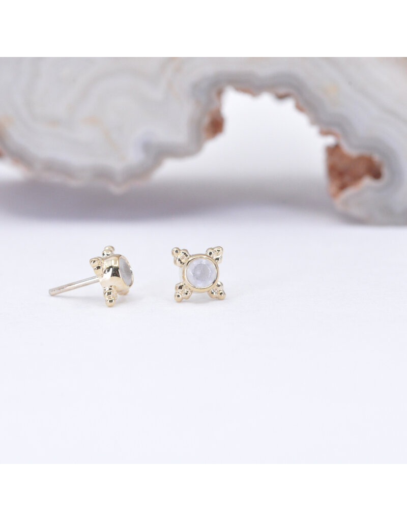 BVLA 5mm Mini Kandy with Sandblasted CZ in 14k Yellow Gold Threadless Ends