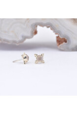 BVLA 5mm Mini Kandy with Sandblasted Rose Quartz in 14k Yellow Gold Threadless Ends