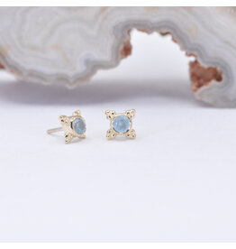 BVLA Mini Kandy Blue Zircon Yellow Gold Threadless Ends