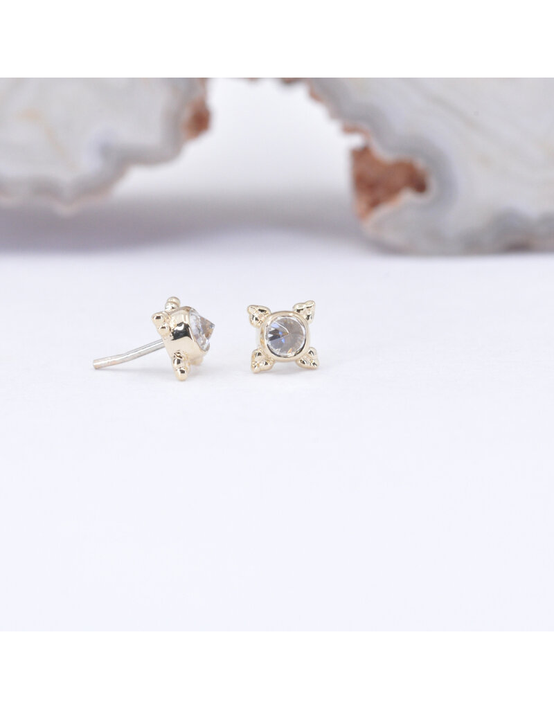BVLA 5mm Mini Kandy with Reverse Set CZ in 14k Yellow Gold Threadless Ends