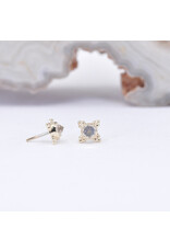 BVLA 5mm Mini Kandy with Reverse Set Rainbow Moonstone in 14k Yellow Gold Threadless Ends