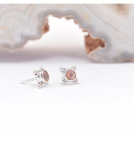 BVLA Mini Kandy Peach Topaz White Gold Threadless Ends