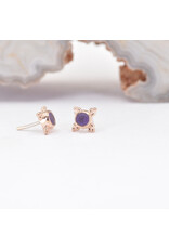 BVLA 5mm Mini Kandy with Sandblasted Amethyst in 14k Rose Gold Threadless Ends