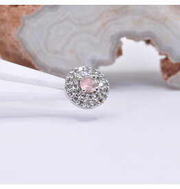 BVLA Double Row Altura Sunstone & Champagne Sapphire White Gold 16g Threaded End