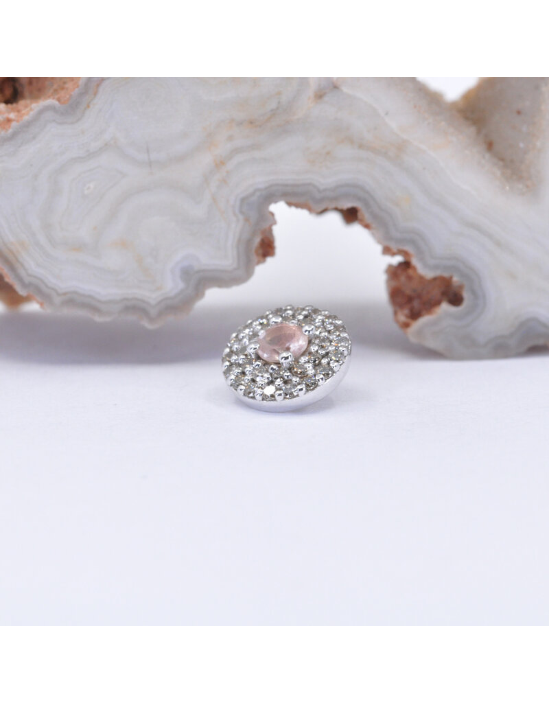BVLA Double Row Altura with Oregon Sunstone and Champagne Sapphire in 14k White Gold 16g Threaded End by BVLA!