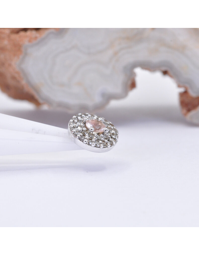 BVLA Double Row Altura with Oregon Sunstone and Champagne Sapphire in 14k White Gold 16g Threaded End by BVLA!