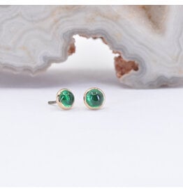 BVLA 3mm Emerald Yellow Gold Threadless Ends