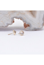 BVLA 3mm Cup with Reverse Set Green Quartz in 14k Yellow Gold Threadless Ends
