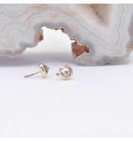BVLA 3mm Green Quartz Yellow Gold Threadless Ends