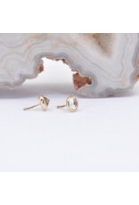 BVLA 3mm Cup with Reverse Set Green Quartz in 14k Yellow Gold Threadless Ends