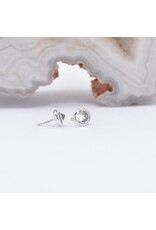 BVLA 3mm Cup with Reverse Set Grade AA White Sapphire in 14k White Gold Threadless Ends