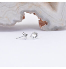 BVLA 3mm White Sapphire White Gold Threadless Ends