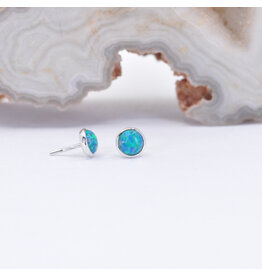 BVLA 3mm Teal Opal White Gold Threadless Ends