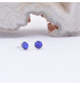 BVLA 3mm Purple Opal White Gold Threadless Ends
