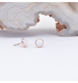 BVLA 3mm White Opal Rose Gold Threadless Ends