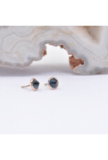 BVLA 3mm Cup with Reverse Set London Blue Topaz in 14k Rose Gold Threadless Ends