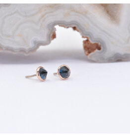 BVLA 3mm London Blue Topaz Rose Gold Threadless Ends