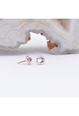 BVLA 3mm Cup with Reverse Set Grade AA White Sapphire in 14k Rose Gold Threadless Ends
