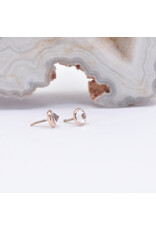 BVLA 3mm Cup with Reverse Set Grade AA White Sapphire in 14k Rose Gold Threadless Ends