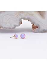 BVLA 3mm Cup Threadless End 14k Rose Gold Synth Pink Opal