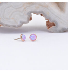 BVLA 3mm Pink Opal Rose Gold Threadless Ends