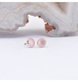 BVLA 3mm Rose Quartz Rose Gold Threadless Ends
