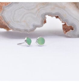 BVLA 3mm Chrysoprase White Gold Threadless Ends