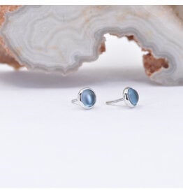 BVLA 3mm London Blue Topaz White Gold Threadless Ends