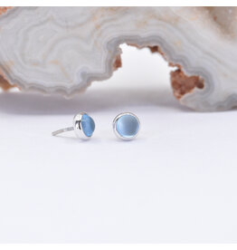 BVLA 3mm Swiss Blus Topaz White Gold Threadless Ends