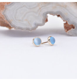 BVLA 3mm Swiss Blus Topaz Yellow Gold Threadless Ends